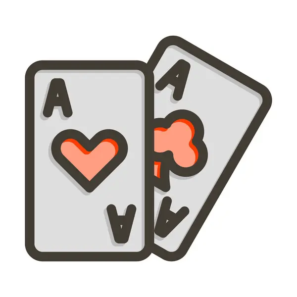 Pokerspiel Vector Thick Line Colors Icon Für Den Persönlichen Und — Stockvektor