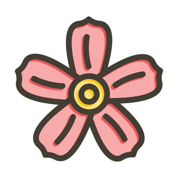 Flower Vector Thick Line Colors Icon Für Den Persönlichen Und — Stockvektor