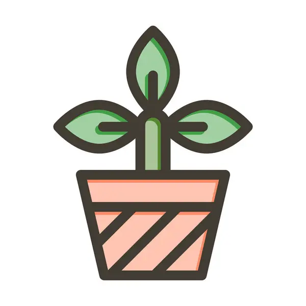 Plant Vector Thick Line Colors Icon Für Den Persönlichen Und — Stockvektor
