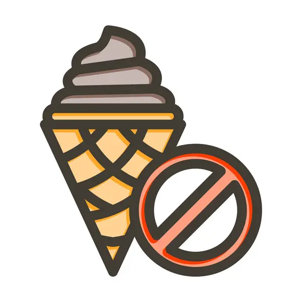 Вектор Мороженого Толстая Линия Заполненные Цвета Значок Личного Коммерческого Использования — стоковый вектор