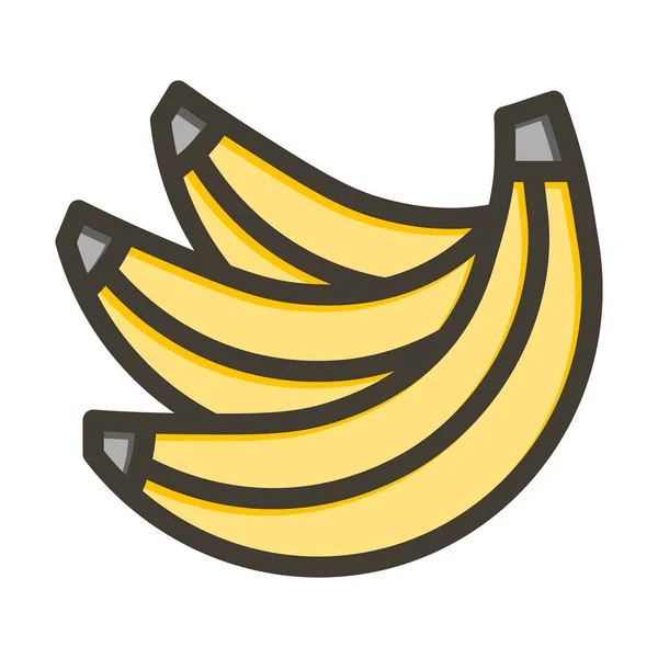 Bananowy Wektor Gruba Linia Wypełniona Kolorami Ikona Użytku Osobistego Komercyjnego — Wektor stockowy