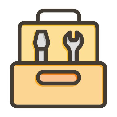 Kişisel ve Ticari Kullanım İçin Renk Simgesi Doldurulmuş Araç Kutusu Kalın Çizgisi