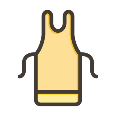 Önlük Vektörü Kalın Çizgisi Kişisel ve Ticari Kullanım için Renk Simgesi Dolduruldu