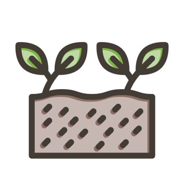 Toprak Vektör Kalın Çizgisi Kişisel ve Ticari Kullanım İçin Renk Simgesi Dolduruldu