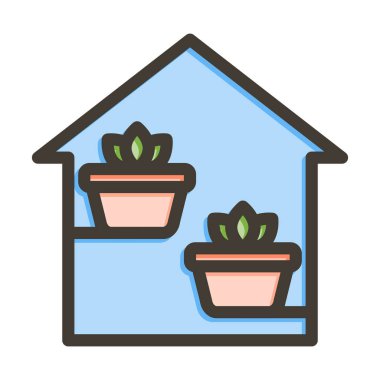 Raflar Kalın Çizgisi Kişisel ve Ticari Kullanım için Renk Simgesi Dolduruldu