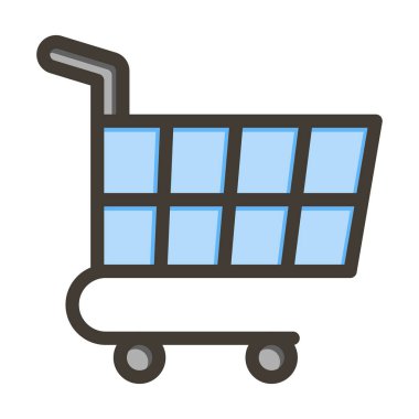 Tramvay Vektörü Kalın Çizgisi Kişisel ve Ticari Kullanım İçin Renk Simgesi Dolduruldu