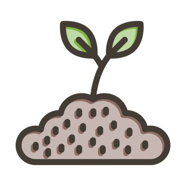 Büyüyen Bitki Vektörü Kalın Çizgisi Kişisel ve Ticari Kullanım İçin Renk Simgesi Dolduruldu