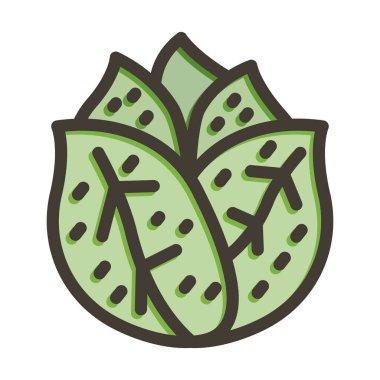 Marul Vektörü Kalın Çizgisi Kişisel ve Ticari Kullanım İçin Renk Simgesi Dolduruldu