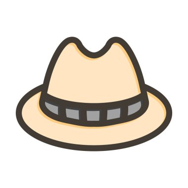 Homburg Vektör Kalın Çizgisi Renk Simgesi Kişisel ve Ticari Kullanım İçin