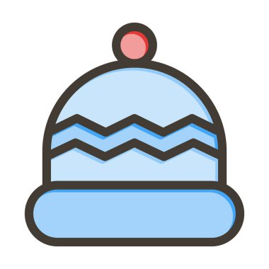 Snood Şapka Kalın Çizgisi Kişisel ve Ticari Kullanım İçin Renk Simgesi Dolduruldu