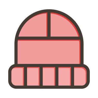 Kişisel ve ticari kullanım için Renk Simgesi Doldurulmuş Toque Şapka Vektör Kalın Çizgisi