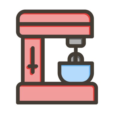 Karıştırıcı Vektör Kalın Çizgisi Kişisel ve Ticari Kullanım için Renk Simgesi Dolduruldu