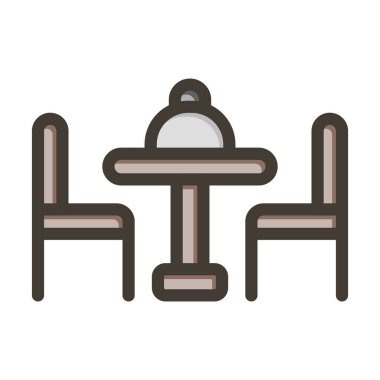 Yemek Vektörü Kalın Çizgisi Kişisel ve Ticari Kullanım için Renk Simgesi Dolduruldu