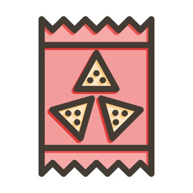 Kişisel ve Ticari Kullanım İçin Renk Simgesi Doldurulmuş Paket Vektörü Kalın Çizgisi