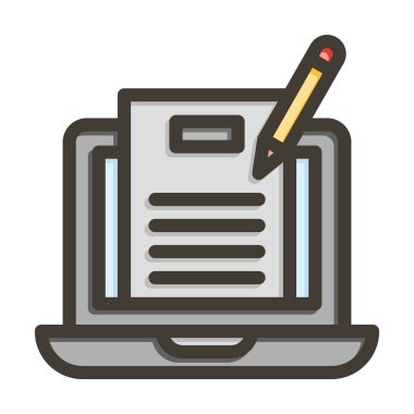 Metin Yazarı Vektör Kalın Satırı Kişisel ve Ticari Kullanım için Renk Simgesi Dolduruldu