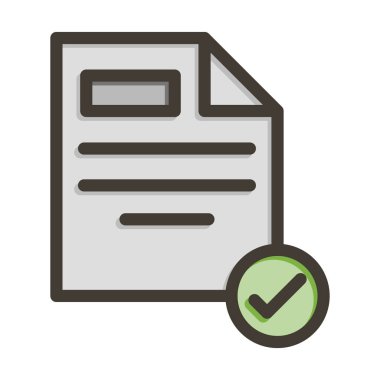 Kişisel ve Ticari Kullanım İçin Renk Simgesini Doldurulmuş Vektör Kalın Satırını Onayla