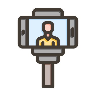 Kişisel ve ticari kullanım için Renk Simgesi Doldurulmuş Vlog Vektörü Kalın Çizgisi