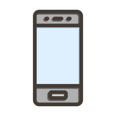 Akıllı Telefon Vektör Kalın Çizgisi Kişisel ve Ticari Kullanım İçin Renk Simgesi Dolduruldu