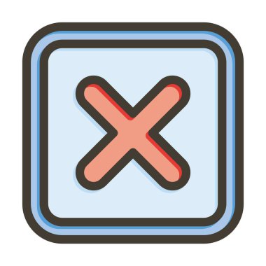 Kişisel ve ticari kullanım için Renk Simgesi Doldurulmuş Çapraz Vektör Kalın Çizgisi