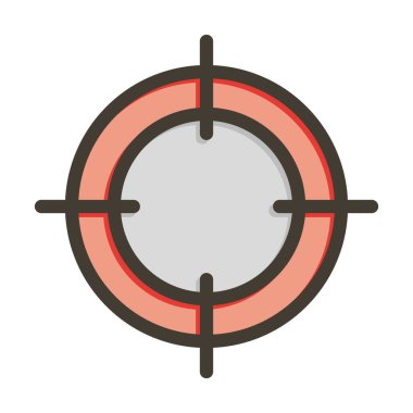 Kişisel ve Ticari Kullanım İçin Renk Simgesi Doldurulmuş Hedef Vektör Kalın Çizgisi