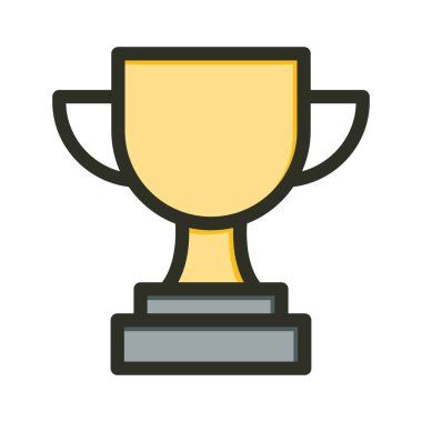 Kişisel ve Ticari Kullanım İçin Renk Simgesi Doldurulmuş Ödül Vektörü Kalın Çizgisi