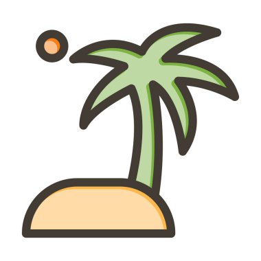 Ada Vektörü Kalın Çizgisi Kişisel ve Ticari Kullanım İçin Renk Simgesi Dolduruldu