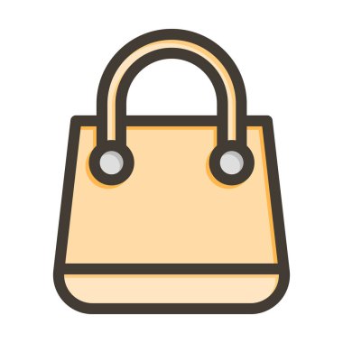 Kişisel ve ticari kullanım için Renk Simgesi Doldurulmuş Torba Vektörü Kalın Çizgisi