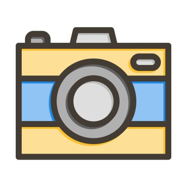 Kişisel ve ticari kullanım için Renk Simgesi Doldurulmuş Kamera Vektörü Kalın Çizgisi