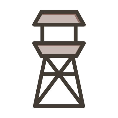 Deniz Feneri Vektör Kalın Çizgisi Kişisel ve Ticari Kullanım İçin Renk Simgesi Dolduruldu