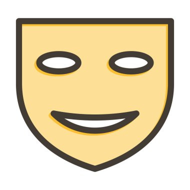 Tiyatro Maskesi Kalın Çizgisi Kişisel ve Ticari Kullanım İçin Renk Simgesi Dolduruldu