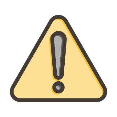 Tehlike Vektörü Kalın Çizgisi Kişisel ve Ticari Kullanım İçin Renk Simgesi Dolduruldu