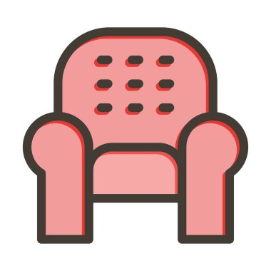 Lounge Vektör Kalın Çizgisi Kişisel ve Ticari Kullanım için Renk Simgesi Dolduruldu