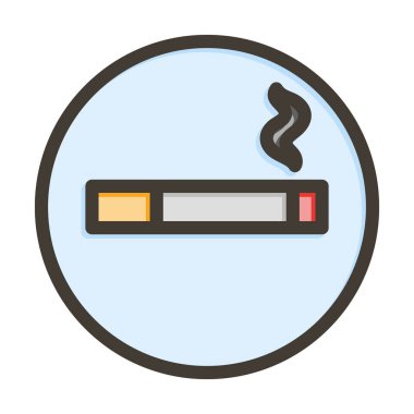 Sigara İçme Alanı Kalın Çizgisi Kişisel ve Ticari Kullanım İçin Renk Simgesi Dolduruldu