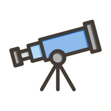 Kişisel ve ticari kullanım için Renk Simgesi Doldurulmuş Teleskop Vektör Kalın Çizgisi