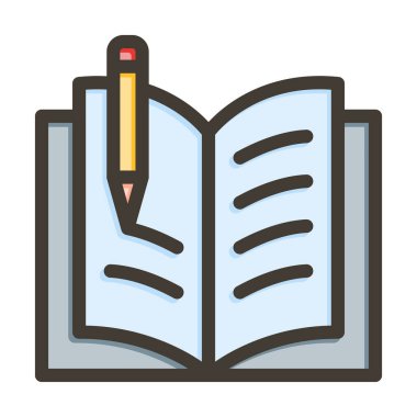 Ödev Vektörü Kalın Çizgisi Kişisel ve Ticari Kullanım için Renk Simgesi Dolduruldu