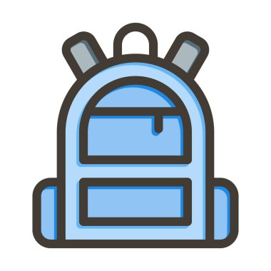 Kişisel ve ticari kullanım için Renk Simgesi Doldurulmuş Sırt Çantası Vektör Kalın Çizgisi