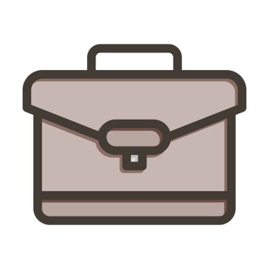 Kişisel ve Ticari Kullanım İçin Renk Simgesi Doldurulmuş Portföy Vektör Kalın Çizgisi