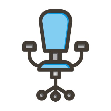 Kişisel ve Ticari Kullanım İçin Renk Simgesi Doldurulmuş Masa Sandalyesi Kalın Çizgisi