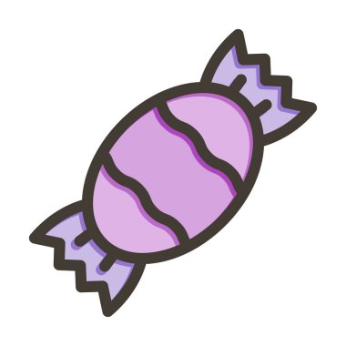 Sweets Vektör Kalın Çizgisi Kişisel ve Ticari Kullanım İçin Renk Simgesi Dolduruldu