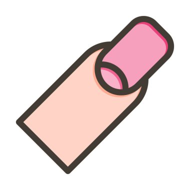 Nail Vektör Kalın Çizgisi Kişisel ve Ticari Kullanım için Renk Simgesi Dolduruldu