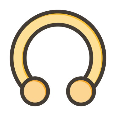 Piercings Vektör Kalın Çizgisi Kişisel ve Ticari Kullanım İçin Renk Simgesi Dolduruldu