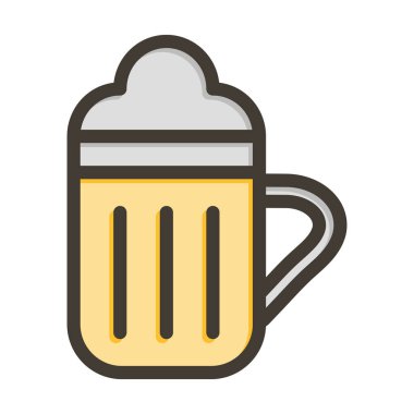 Bira Kadehi Kalın Çizgisi Renk Simgesi Kişisel ve Ticari Kullanım İçin