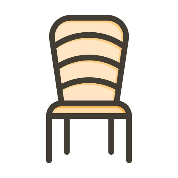 Židle Vektor Tlusté Čáry Plněné Barvy Ikona Pro Osobní Komerční — Stockový vektor