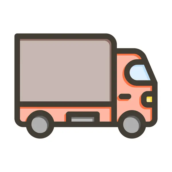 个人和商业用途的卡车向量载重线填充颜色图标 — 图库矢量图片