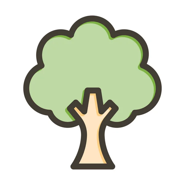 Tree Vector Thick Line Colors Icon Für Den Persönlichen Und — Stockvektor