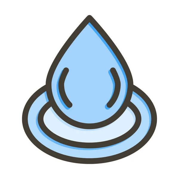 Wassertropfen Vector Thick Line Colors Icon Für Den Persönlichen Und — Stockvektor