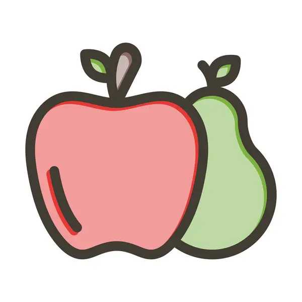 Fruit Vector Thick Line Colors Icon Für Den Persönlichen Und — Stockvektor
