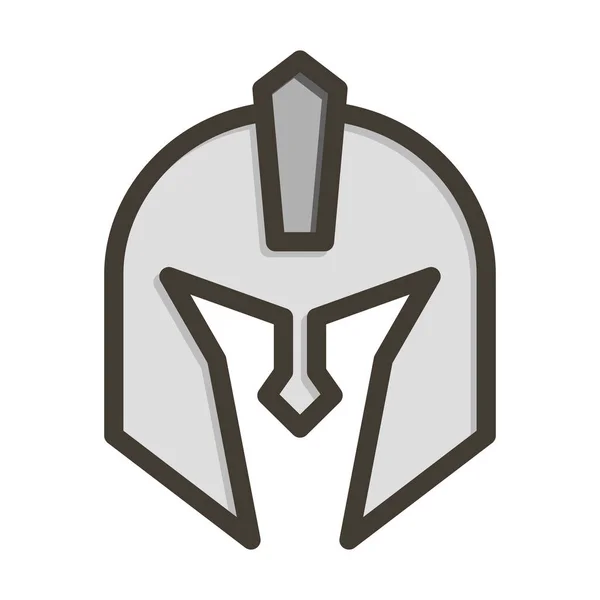 Рыцарь Шлем Вектор Толстая Линия Заполненные Цвета Значок Личного Коммерческого — стоковый вектор