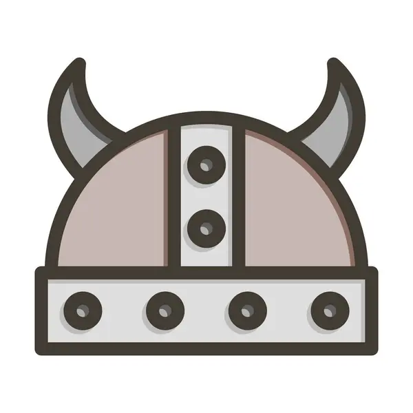 Viking Helm Vector Thick Line Colors Icon Für Den Persönlichen — Stockvektor