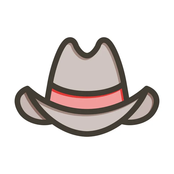Kovboy Şapkası Kalın Çizgisi Kişisel Ticari Kullanım Için Renk Simgesi — Stok Vektör